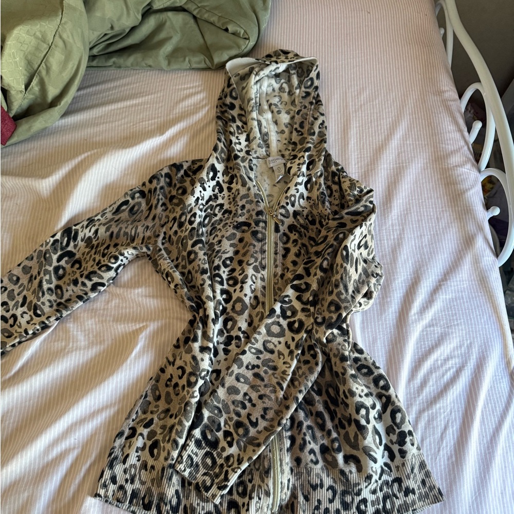 Brown and Black Bomber Jacket with Animal Print
